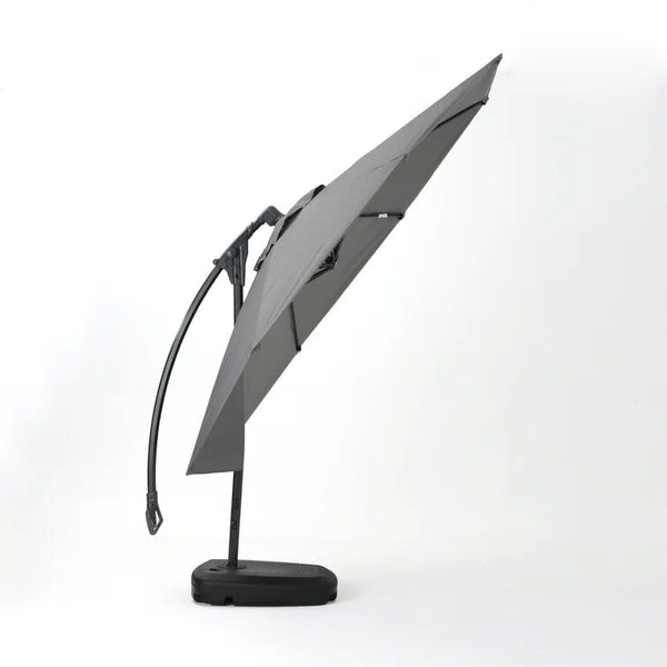 English Elm Christopher Knight Home® - Simple Banana Shape Hanging Umbrella - Stylish Gray Canopy For Outdoor Shade & Easy Assembly 60641.00GRYSET