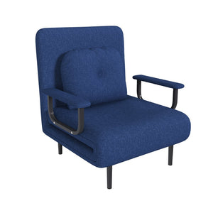 English Elm Folding Convertible Chair Sleeper with Steel Frame and 5 Position Adjustable Backrest W2700P394063