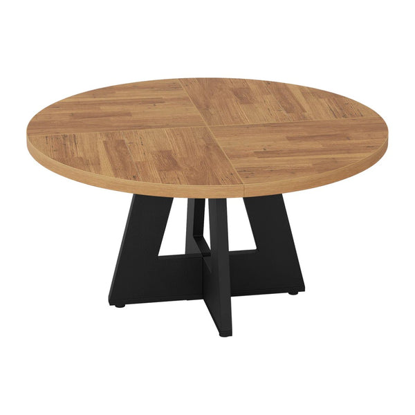 English Elm Round Farmhouse Dining Table Seats 4 Rustic Mdf Top with Scratch Resistant Finish T3971P470517