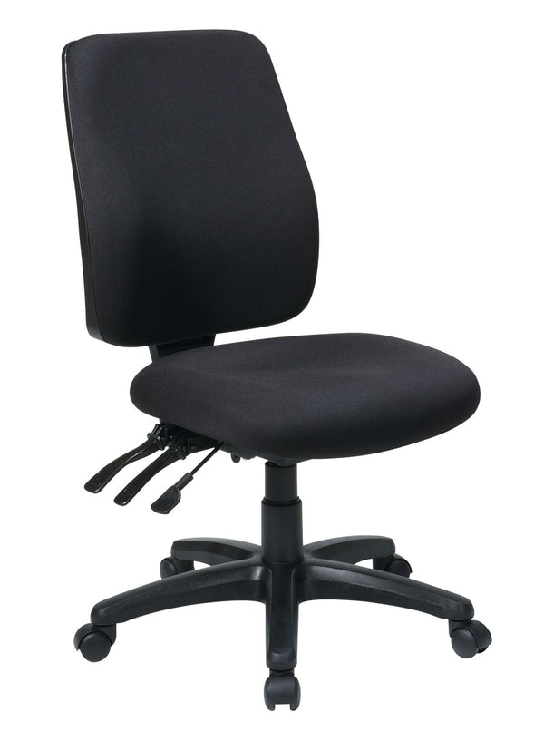 OSP Home Furnishings High Back Armless Ergonomic Office Chair with Lumbar Support and Greenguard Certified Foam 33340-30