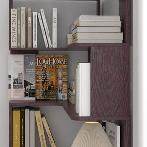 English Elm 90cm L-shaped Corner Bookcase Open Mdf Shelving Unit for Office or Bedroom W2899P444158