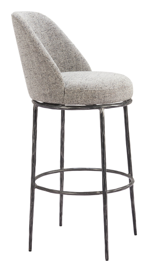 Nordhavn Swivel Barstool Gray 110273 Zuo Modern