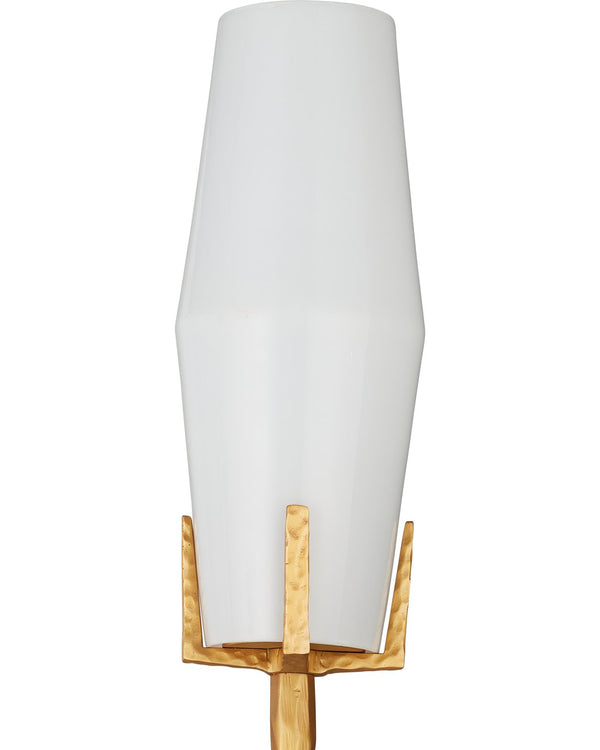 Currey & Company Mathilda Wall Sconce - Artful Brass Lighting With Milky Glass Shades For A Striking Home Accent Gold Glass ,Brass 5000-0284-currey-company