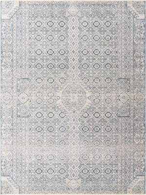 Unique Loom Newport Chepstow Machine Made Border Rug Gray, Ivory 9' 0" x 12' 2"