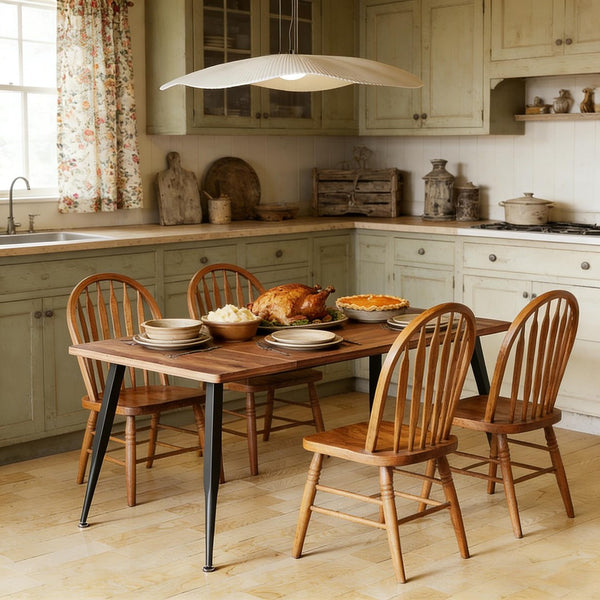 English Elm Woodgrain Walnut Look Bar Height Table with Hexagonal Base for Home Loft Dining T3971P458329