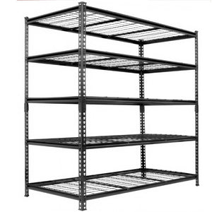 English Elm 5-tier Industrial Steel Shelving Unit Boltless Garage Workshop Storage Rack Black W2932P373612