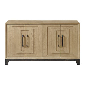 English Elm Wallace & Bay - Caramel Modern Caramel and Cocoa Sideboard in Rich Brown Wood Finish — Storage, Wine Rack, Durable Elegance B361P406179