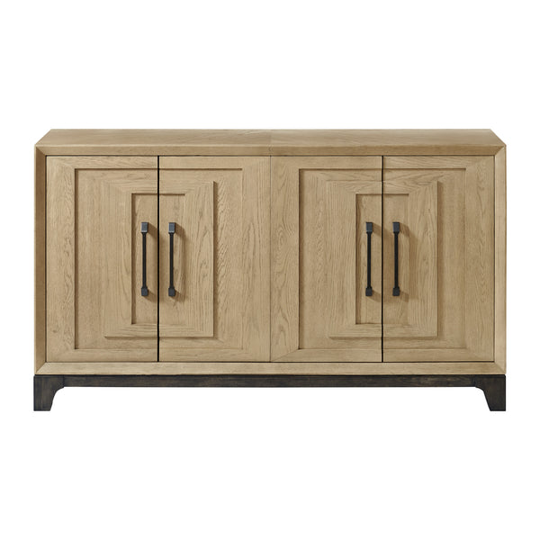 English Elm Wallace & Bay - Caramel Modern Caramel and Cocoa Sideboard in Rich Brown Wood Finish — Storage, Wine Rack, Durable Elegance B361P406179