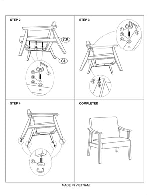 English Elm Stylish Mid-Century Faux Leather Accent Chair with Wooden Frame, Sloped Arms and Padded Seat Brown 27 L x 13 W x 23 H B011P369874