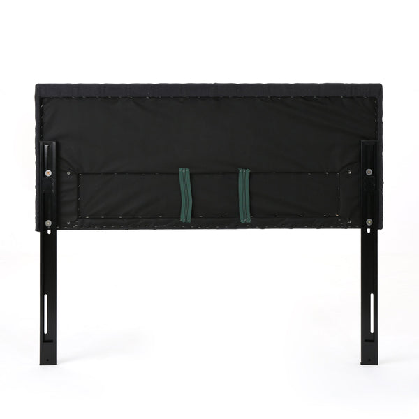 English Elm Christopher Knight Home® - Tufted Upholstered Queen Size Headboard with Button Detail, Adjustable Height, Velvet Finish, Modern Appeal Charcoal grey 55444.00DCHAR