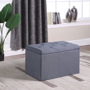 English Elm 18.5" Tall Tufted Shoe Storage Bench with 16-Pocket Organizer, Dove Gray, Durable Foam Seat B072P222462