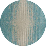 Unique Loom Outdoor Modern Ombre Machine Made Abstract Rug Aqua, Ivory/Gray 10' 8" x 10' 8"