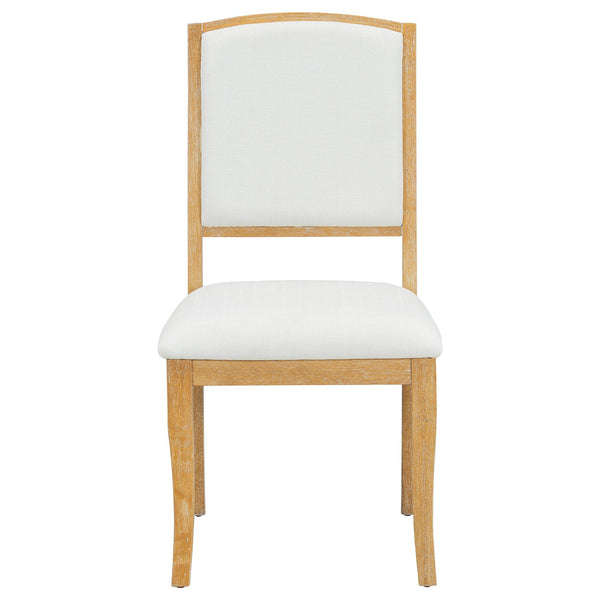 English Elm TOPMAX Solid Wood Extendable Round Dining Set for Small Spaces with 16" Removable Leaf and Cushioned Chairs Natural+Beige SP000091AAN