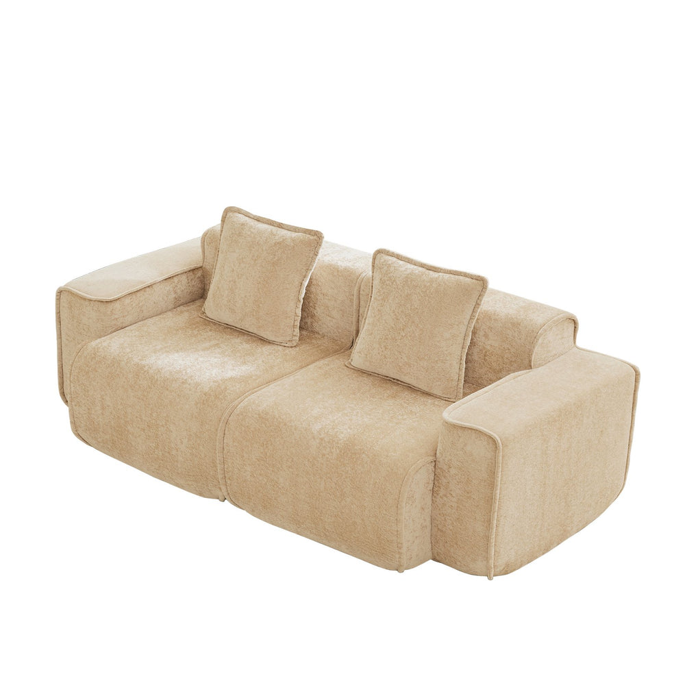 English Elm Harrison Modular Sofa In Light Camel Velvet - Plush, Stylish Sectional With Effortless Setup & Comfort W3041P386604