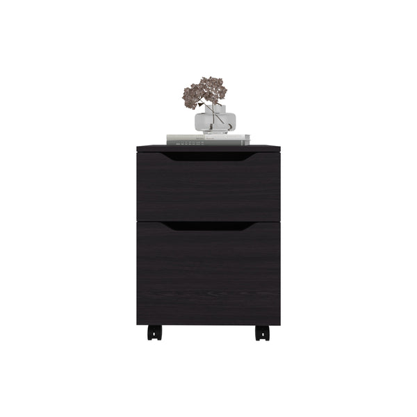 English Elm Nightstand, Engineered Wood 1 Drawer Compact Black Nightstand with Sturdy Legs, Modern Design 22.6" B097P350290