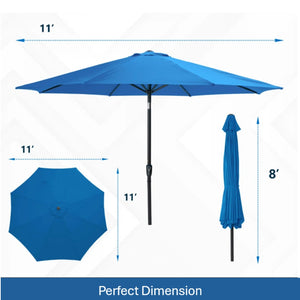 English Elm 11 Foot Market Patio Umbrella Uv Blocking Crank Tilt Aluminum Pool Backyard B082P454963