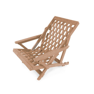 English Elm Pinecrest Outdoor Folding Lounge Chair Recycled Hdpe Reclining Patio Seat with Cushion Teak B2745P409694