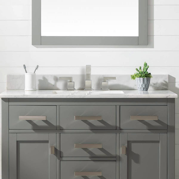 English Elm Brushed Nickel Waterfall Widespread Bathroom Faucet - Modern 2-Handle Vanity Sink Fixture Set T3177P277507