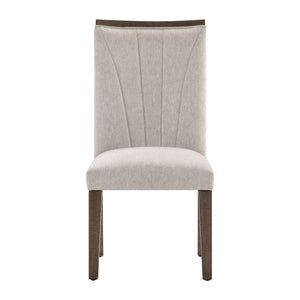 English Elm Contemporary Brookings Side Chairs Set of 2 — Brown Acacia Veneer, Textured Gray Fabric Seats, Fan-Stitched Backrests B011P285312