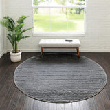 Unique Loom Oasis Calm Machine Made Abstract Rug Gray, Ivory 7' 1" x 7' 1"