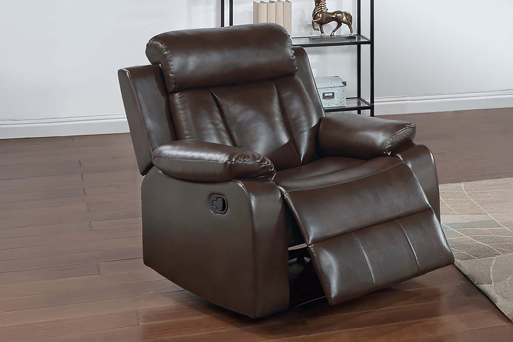 English Elm Modern Leatherette Manual Recliner with Pillow Arms Padded Headrest for Living Room B011P466587