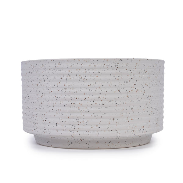 English Elm 2 Pieces Ceramic Flowerpot Set - Elegant Milk White Planters Perfect For Indoor & Outdoor Décor W3273P322550