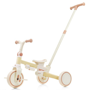 English Elm 7 in 1 Convertible Toddler Trike Aluminum Foldable Push Bike with Canopy for Ages 1 to 6 Yellow N726P248345Y