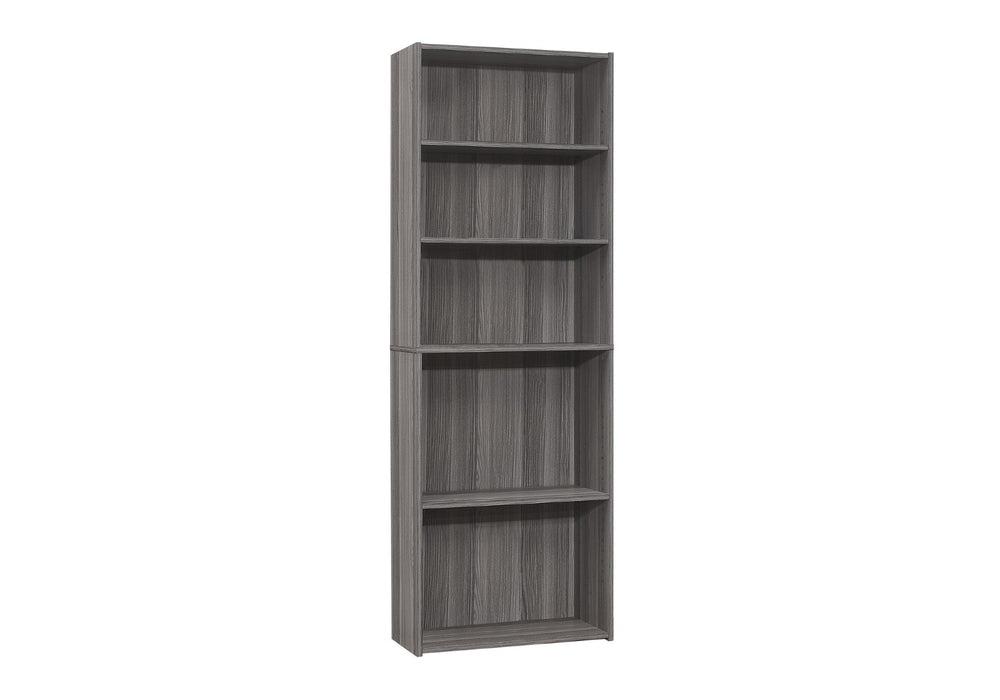 English Elm Bookshelf, Six Tier Tall White Laminate Unit for Home Office or Bedroom Storage B2710P219786