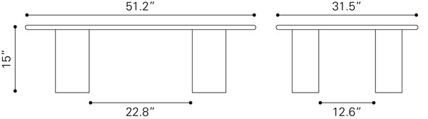 Risan Coffee Table Natural 109918 Zuo Modern
