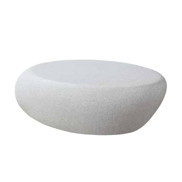 English Elm 43.31''Fiberglass Elliptical Coffee Table Vintage Matte Rock Finish, One-Piece Molded, No Assembly Needed W2582P195218