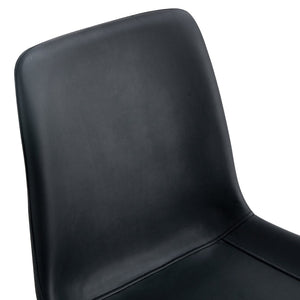 English Elm Black Faux Leather Dining Chairs Set of 4 with Curved Seats and Slim Metal Legs W1151P408848
