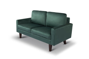 English Elm LOVESEAT,GREY Plush Microfiber Two-Seater Sofa with High-Density Foam, Solid Wood Frame, Durable Comfort Green B205P249006