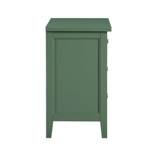 English Elm Luca 3-Drawer Nightstand with Dovetail Drawers and Metal Glides, Tapered Legs, No Assembly Required Antique Green B050P376950