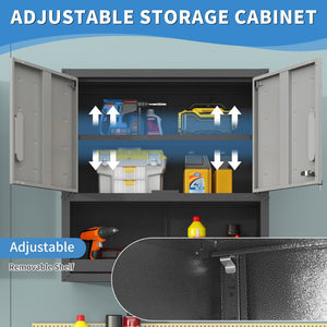 English Elm Heavy Duty Wall Mounted Steel Cabinet Locking Lift Door Garage Workshop Storage T2398P236505