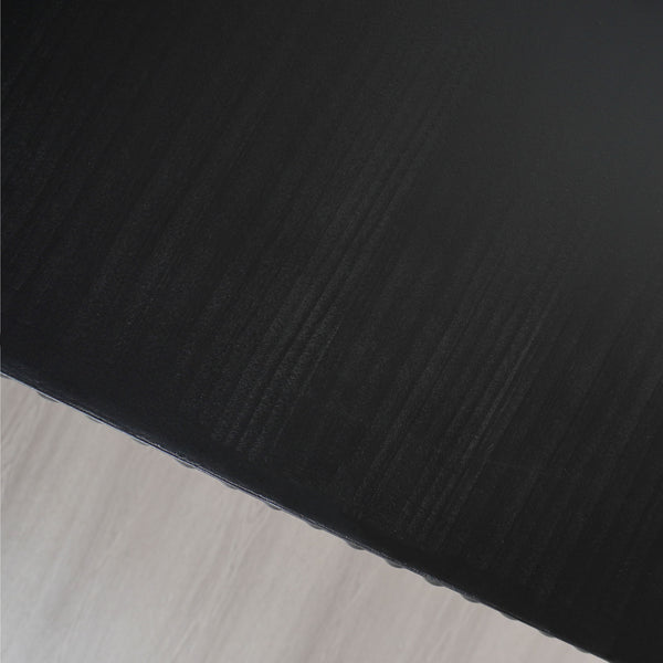 English Elm Black Wood Console Table 64.2"L Curved Waterfall Design with Handcrafted Wood Beads for Entryway Decor W2729P239168