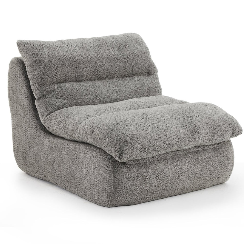 English Elm Upholstered Cocoon Accent Chair Ergonomic Curved Frame Soft Breathable Fabric Lounge Seat Gray T3623P434434