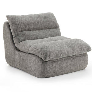English Elm Upholstered Cocoon Accent Chair Ergonomic Curved Frame Soft Breathable Fabric Lounge Seat Gray T3623P434434