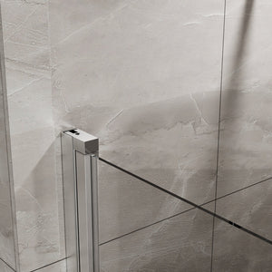 English Elm Goodyo 34"X72" Semi-Frameless Pivot Shower Door - Durable 1/4" Tempered Glass, Chrome Finish Design D163102092
