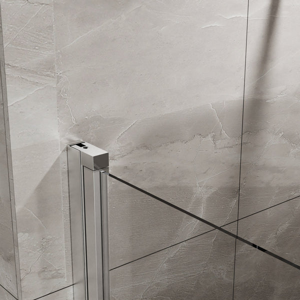 English Elm Goodyo 34"X72" Semi-Frameless Pivot Shower Door - Durable 1/4" Tempered Glass, Chrome Finish Design D163102092