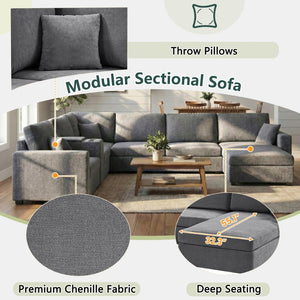 English Elm Swivel Barrel Accent Chair Chenille Tufted Round Club Seat for Living Room Lounge Grey N719S002350E