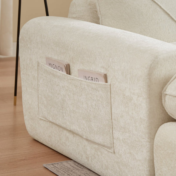 English Elm Modern Chenille Modular Sectional Sofa with Built-in Foot Pedals for Relaxed Living Beige W3396S00067