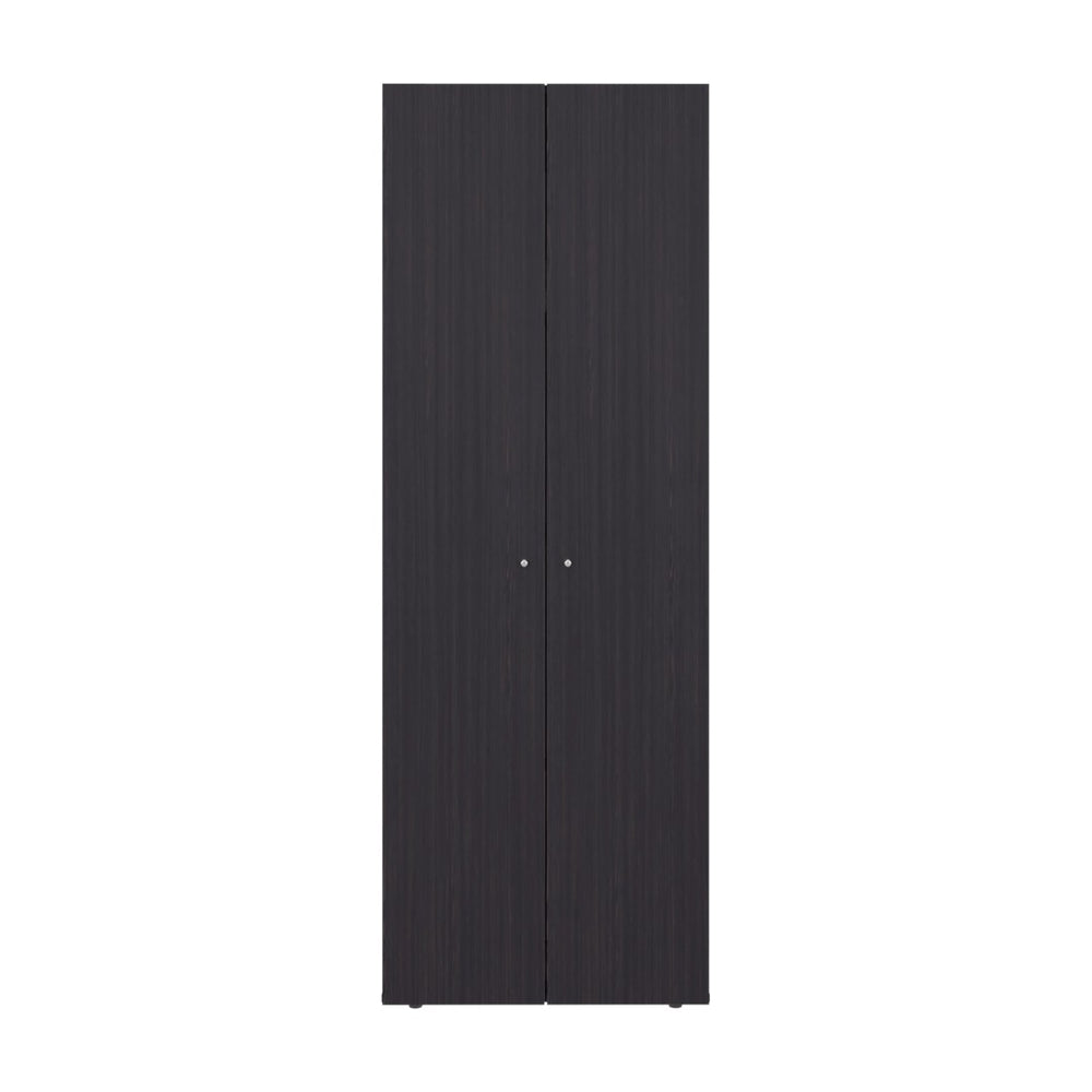 English Elm Wenge 2-Door Vertical Wardrobe Cabinet - Stylish Storage With 4 Shelves For Efficient Space Use B062P373785-GIGA