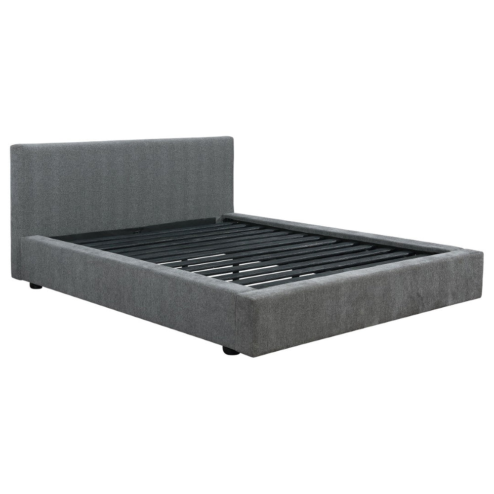 English Elm Weselyn Graphite Upholstered Platform Bed - Modern Cozy Design With Padded Headboard & Storage Space B062S00984-GIGA