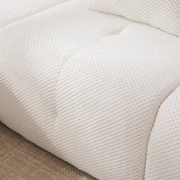 English Elm 104.3" Oversized 4-Piece L-Shaped Tufted Modular Sectional Sofa with Deep Seats, Ottoman & 3 Pillows Ivory W3118S00019