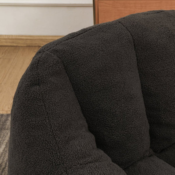 English Elm Bean Bag Chair Oversized Faux Fur Memory Foam Lounge Seat for Dorm or Living Room Dark Gray W2200P243727