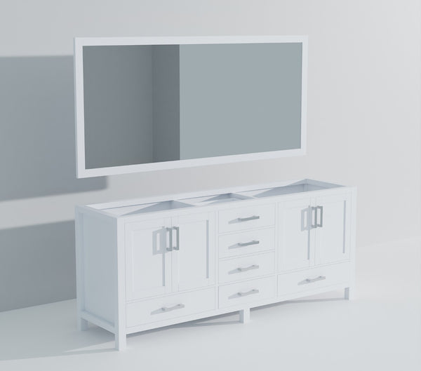 English Elm White Double Bath Vanity Set With Mirrors - 84" Wide Elegant Storage Solution For Modern Bathrooms B2731S00563-GIGA