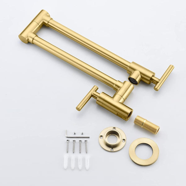 English Elm Pot Filler Wall Mount Brass Faucet with Swing Arm and Matte Black Finish for Kitchen T3177P277528