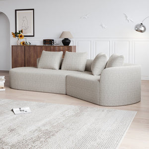 English Elm Modern Oversized Sectional Sofa - 112-Inch Curved Cloud Couch With 4 Pillows For Ultimate Comfort W834P323314