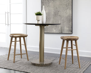 Sunpan Dominic Counter Stool - Solid Oak Craftsmanship with Sculpted Seat for Elegant Modern Spaces Light Oak