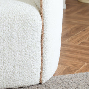 English Elm Christopher Knight Home® - Coral 82" Curved Sofa 3-Seater with Plush Cloud-Like Cushions, Sturdy Frame Supports 900 lbs, Elegant White N773P240634W_N773P240653W